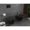 Mexen Lena Rimless toilet bowl with a slim soft close toilet seat, duroplast, Black matt/gold line - 30224075
