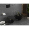 Mexen Lena Rimless WC bowl with slim soft-close duroplast seat, black matte/gold line - 30224075