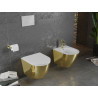 Mexen Lena Rimless WC bowl with slow-close slim seat, duroplast, white/gold - 30224006