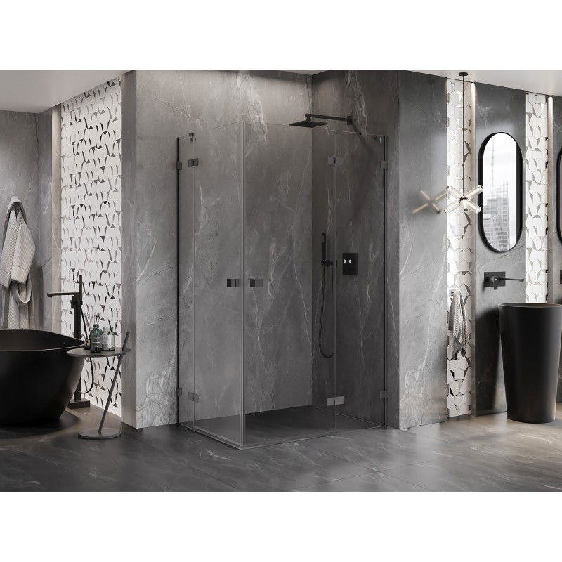 Mexen Lunar Duo shower cabin right hinged 105 x 85 cm, transparent, gun metal - 834-105P-085L-95-00