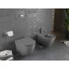 Mexen Lena rimless toilet bowl with soft-close slim seat, duroplast, dark grey matte - 30224071