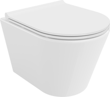Mexen Rico Rimless toilet bowl with a slim soft close toilet seat, Thermosetting polymer, White - 30720500