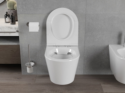 Mexen Rico Rimless WC Bowl with Slim Soft-Close Seat, Duroplast, Glossy White - 30720500