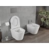 Mexen Rico Rimless toilet bowl with a slim soft close toilet seat, Thermosetting polymer, White - 30720500