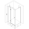Mexen Roma swing shower cabin 80 x 80 cm, transparent, chrome - 854-080-080-01-00