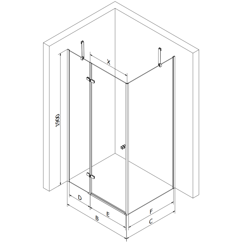 Mexen Roma hinged shower enclosure 80 x 110 cm, transparent, chrome - 854-080-110-01-00