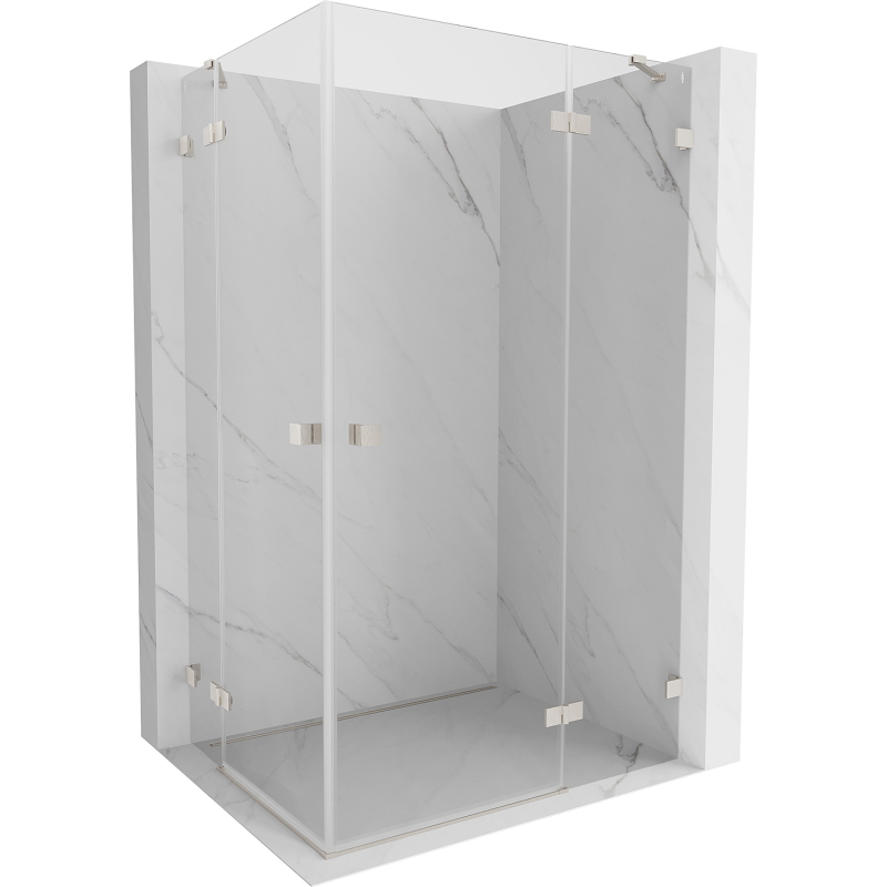 Mexen Lunar Duo right-hinged shower cabin 105 x 95 cm, transparent, brushed nickel - 834-105P-095L-97-00