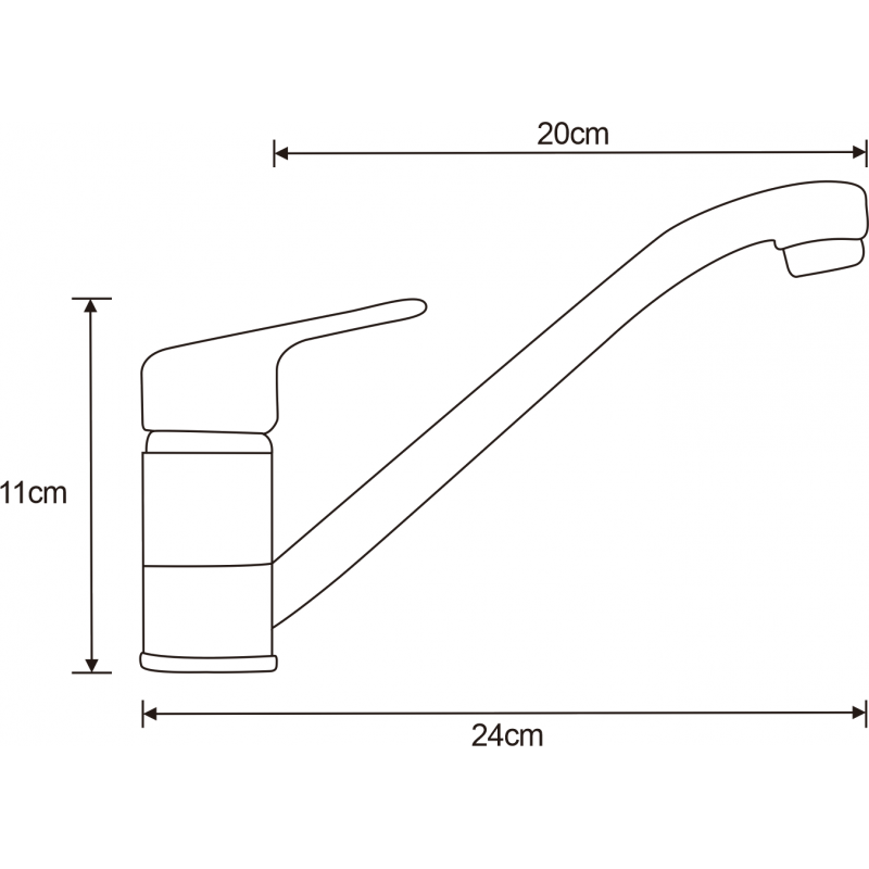 Mexen Selma kitchen faucet long spout, chrome - 671100-00