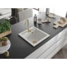 Mexen Vito Granite Sink 1-Bowl 520 x 490 mm, White, Gold Siphon - 6503521000-20-G