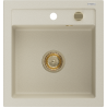 Mexen Vito 1-Bowl Granite Sink 520 x 490 mm, Beige, Golden Siphon - 6503521000-69-G