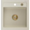 Mexen Vito granite sink 1-bowl 520 x 490 mm, beige, gold siphon - 6503521000-69-G