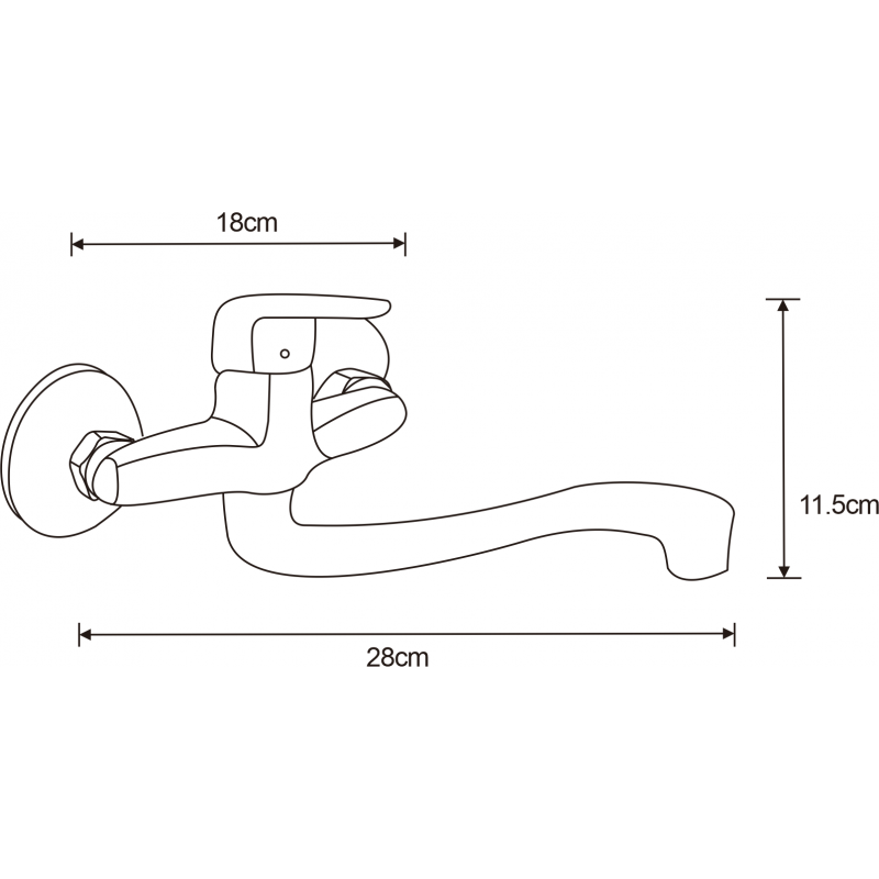 Mexen Eris kitchen tap long spout, chrome - 671200-00
