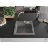 Mexen Vito granit kitchen sink 1-bowl 520 x 490 mm, gray, gold siphon - 6503521000-71-G