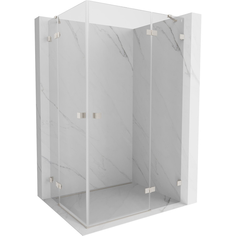 Mexen Lunar Duo shower cabin hinged right 115 x 100 cm, transparent, brushed nickel - 834-115P-100L-97-00