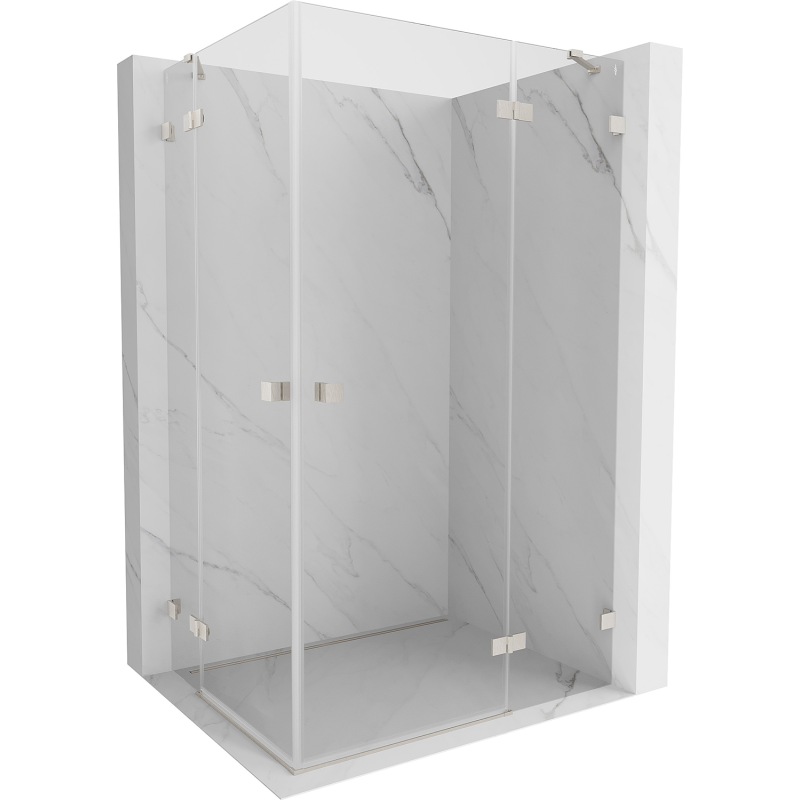 Mexen Lunar Duo Pivot Shower Enclosure Right 120 x 70 cm, Transparent, Brushed Nickel - 834-120P-070L-97-00