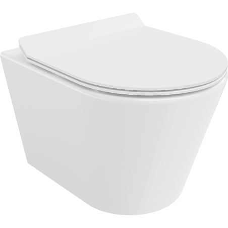 Mexen Rico Rimless WC Bowl with Soft-Close Slim Seat, Duroplast, White Gloss - 30720100