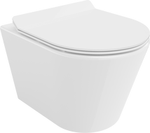 Mexen Rico Rimless toilet bowl with a slim soft close toilet seat, Thermosetting polymer, White - 30720100