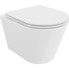 Mexen Rico Rimless toilet bowl with a slim soft close toilet seat, Thermosetting polymer, White - 30720300
