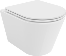 Mexen Rico Rimless toilet bowl with a slim soft close toilet seat, Thermosetting polymer, White - 30720300