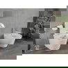 Mexen Rico Rimless toilet bowl with a slim soft close toilet seat, Thermosetting polymer, White - 30720300