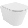 Mexen Rico Rimless toilet bowl with a slim soft close toilet seat, Thermosetting polymer, White - 30720400