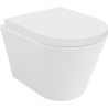 Mexen Rico Rimless toilet bowl with a hard soft close toilet seat, Thermosetting polymer, White - 30720200