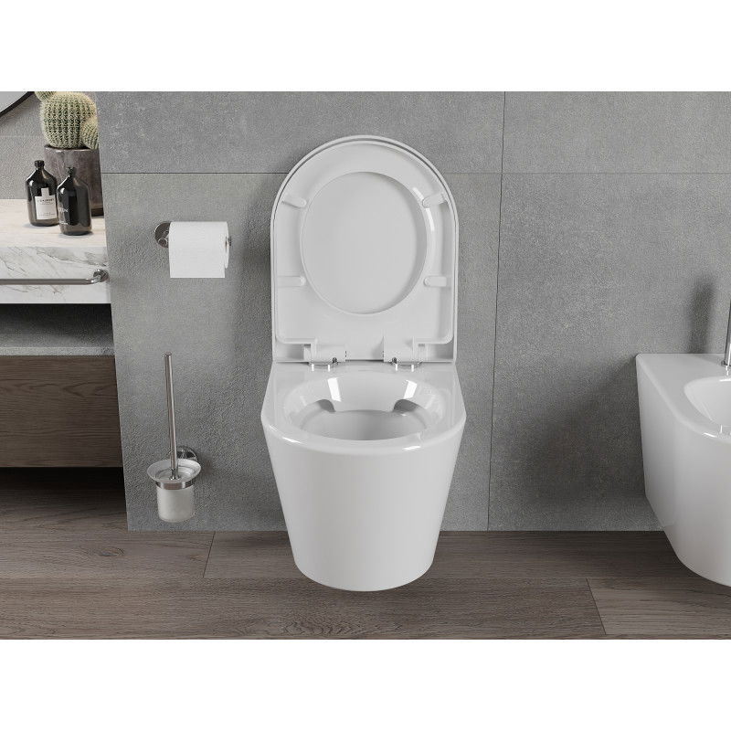 Mexen Rico Rimless WC Bowl with Slow-Close Hard Seat, Duroplast, White Gloss - 30720200