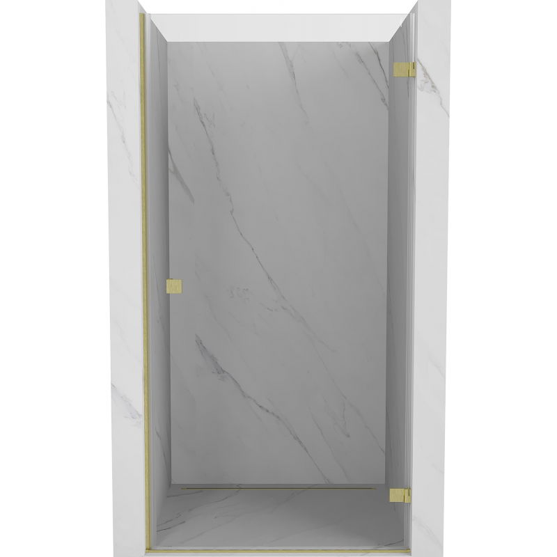 Mexen Lunar-B right hinged shower door 50 cm, transparent, brushed gold - 832-050-000-55-00-P