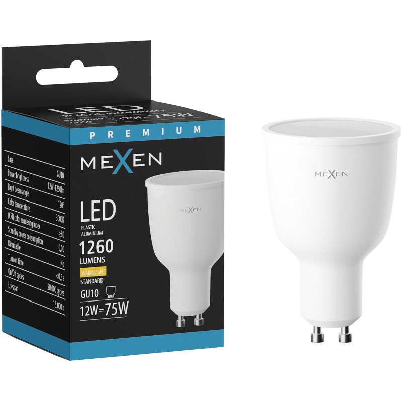 Mexen Nova LED Bulb GU10, 12W, Warm - 3000K, 1260 lm - L108-GU10-1230-01