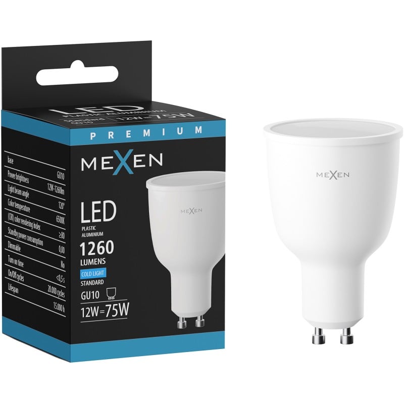 Mexen Nova LED Bulb GU10, 12W, Cool - 6500K, 1260 lm - L108-GU10-1265-01