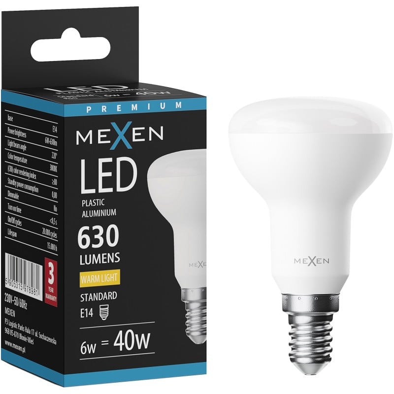 Mexen Nova LED Bulb E14, R50, 6W, Warm - 3000K, 630 lm - L103-E14-0630-01