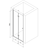 Mexen Lima folding shower door 70 cm, Graphite, Chrome - 856-070-000-01-40