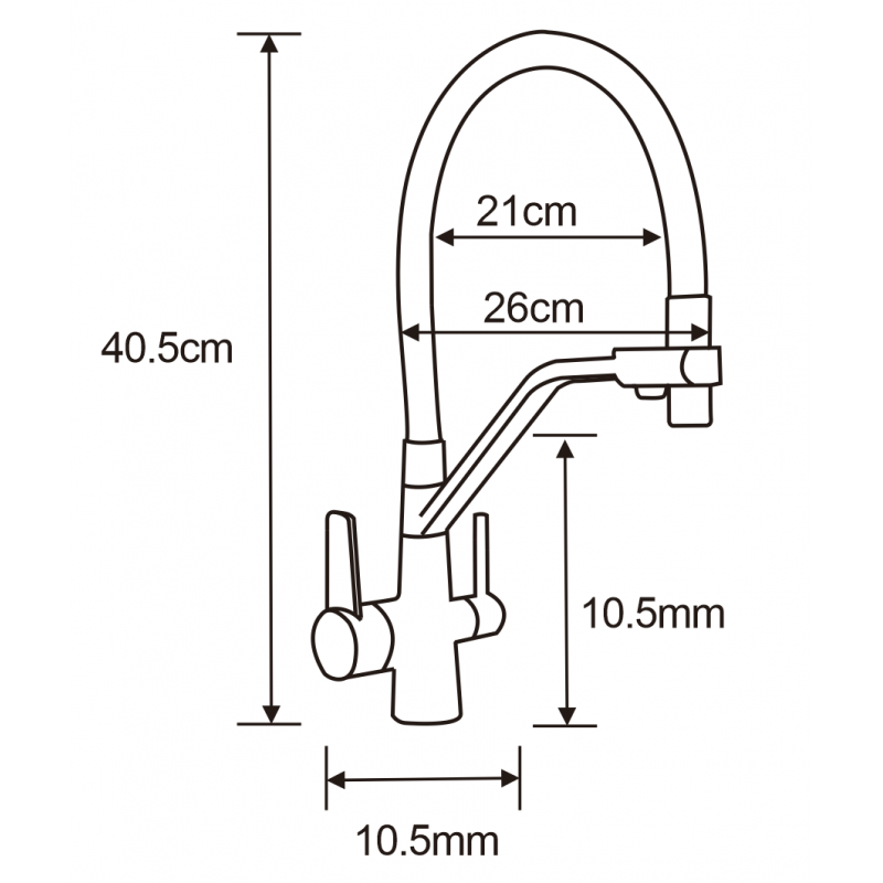 Mexen Duo kitchen faucet, chrome/black - 671701-07