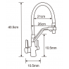 Mexen Duo kitchen faucet, chrome/black - 671701-07