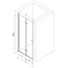 Mexen Lima folding shower door 90 cm, Graphite, Chrome - 856-090-000-01-40