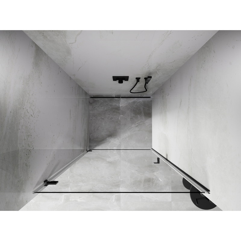 Mexen Lunar-B left hinged shower door 50 cm, transparent, brushed gun gray - 832-050-000-66-00-L