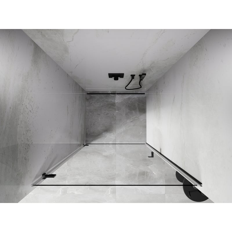 Mexen Lunar-B left swing shower door 50 cm, transparent, brushed gun gray - 832-050-000-66-00-L