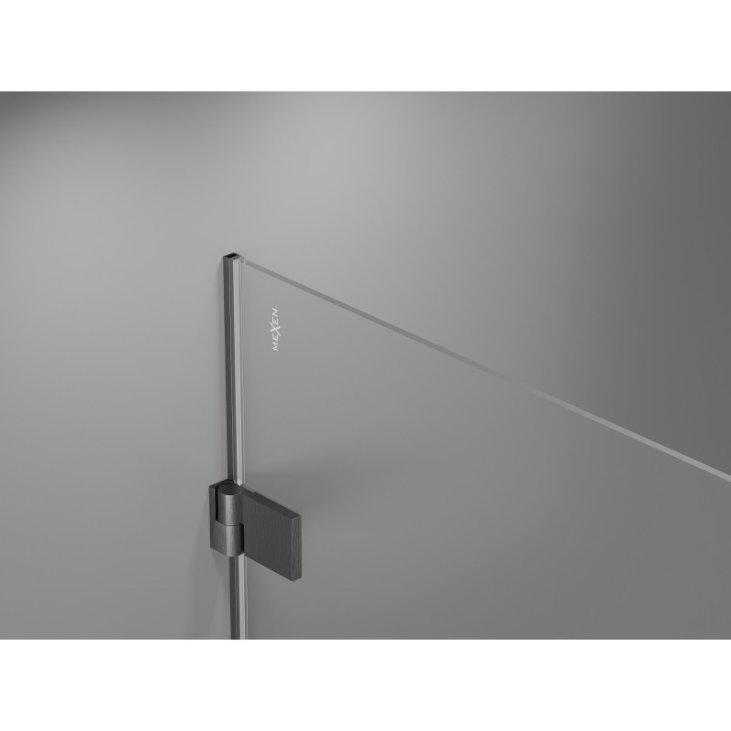 Mexen Lunar-B left hinged shower door 50 cm, transparent, brushed gun gray - 832-050-000-66-00-L