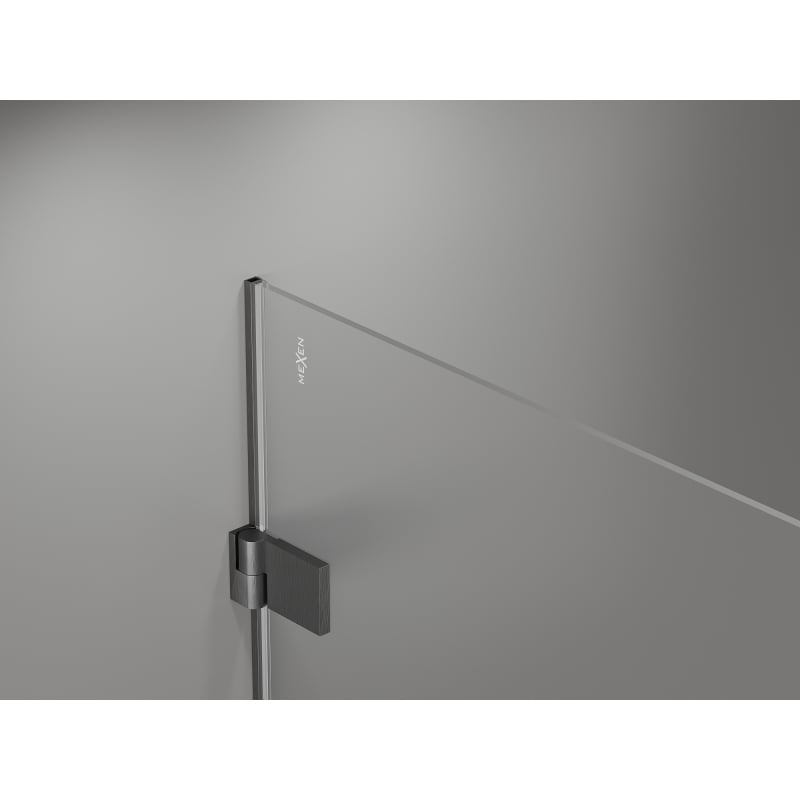 Mexen Lunar-B left swing shower door 50 cm, transparent, brushed gun gray - 832-050-000-66-00-L