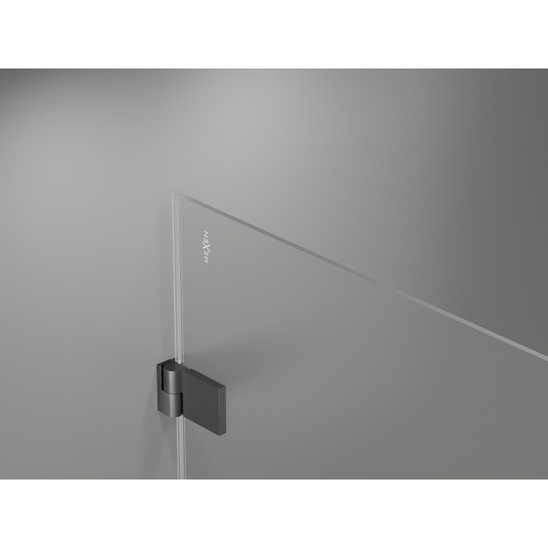 Mexen Lunar-B left hinged shower door 50 cm, transparent, brushed gun gray - 832-050-000-66-00-L