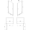 Mexen Lunar-B left hinged shower door 50 cm, transparent, brushed gun gray - 832-050-000-66-00-L
