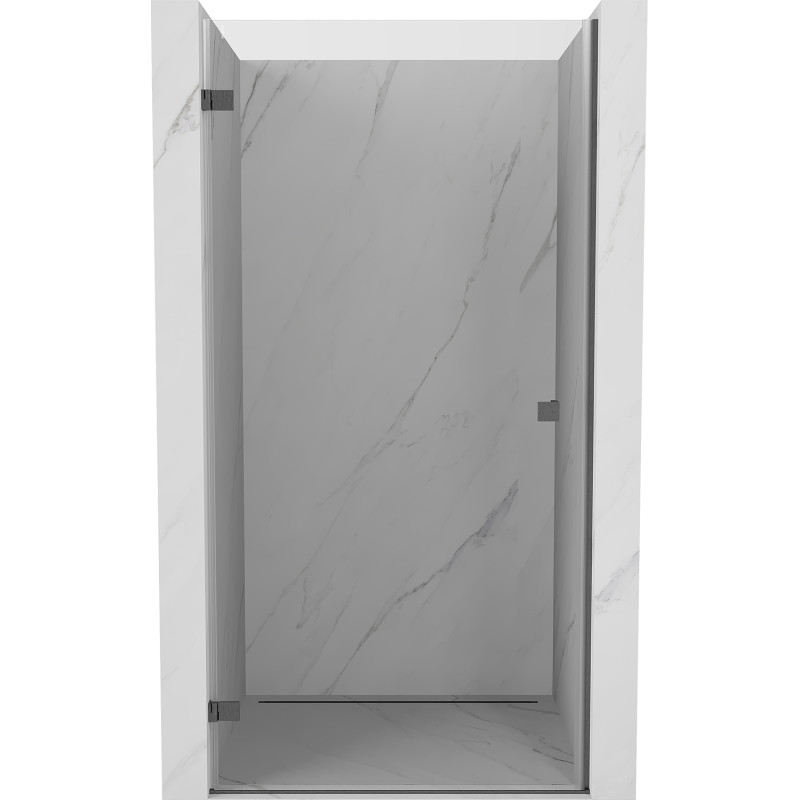 Mexen Lunar-B left hinged shower door 50 cm, transparent, brushed gun gray - 832-050-000-66-00-L
