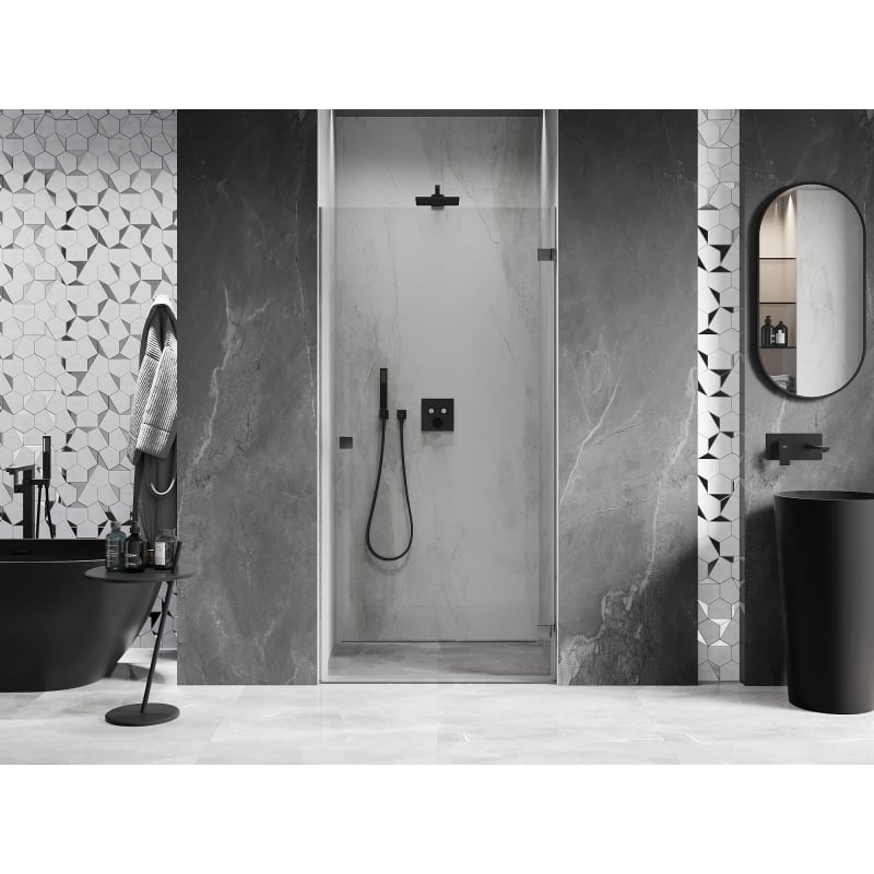 Mexen Lunar-B right-hinged shower door 55 cm, transparent, brushed gun gray - 832-055-000-66-00-P