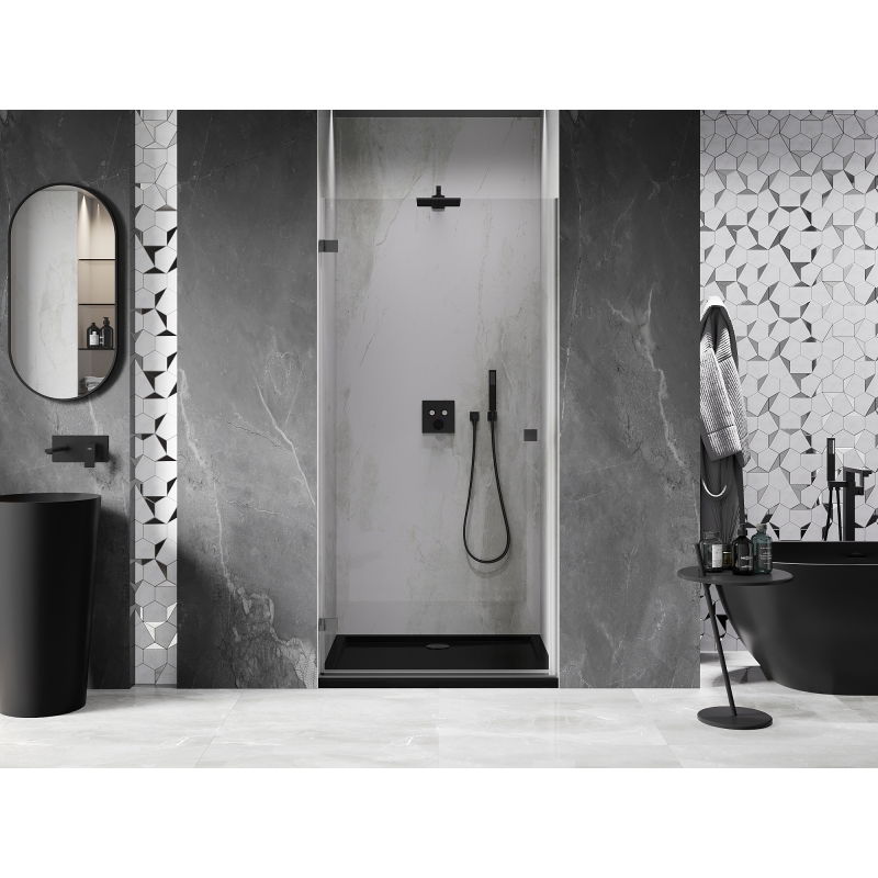 Mexen Lunar-B left sliding shower door 45 cm, transparent, gun metal - 832-045-000-95-00-L