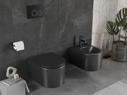Mexen Sofia wall hung bidet, Black matt - 35544885