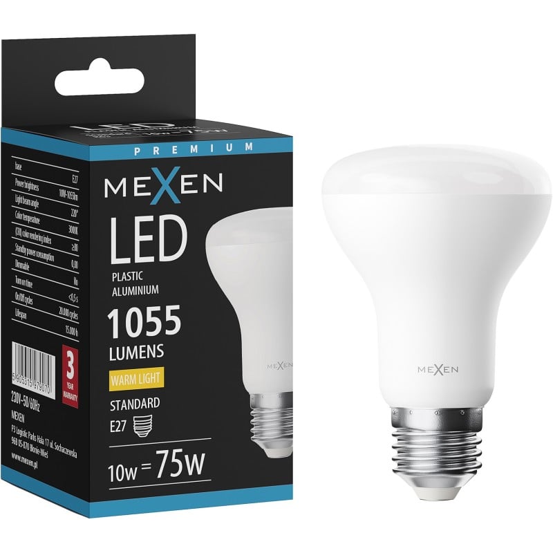 Mexen Nova LED Bulb E27, R63, 10W, Warm - 3000K, 1055 lm - L104-E27-1030-01