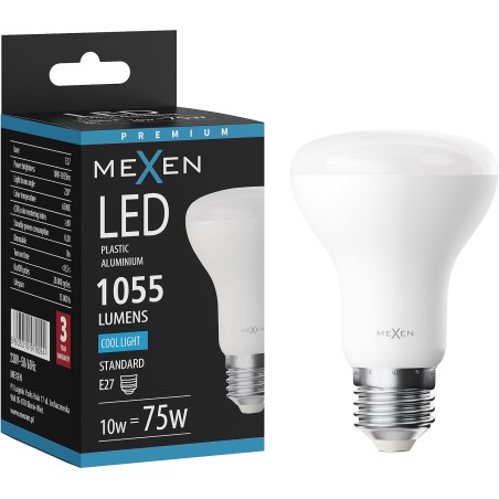 Mexen Nova LED Bulb E27, R63, 10W, Cool - 6500K, 1055 lm - L104-E27-1065-01