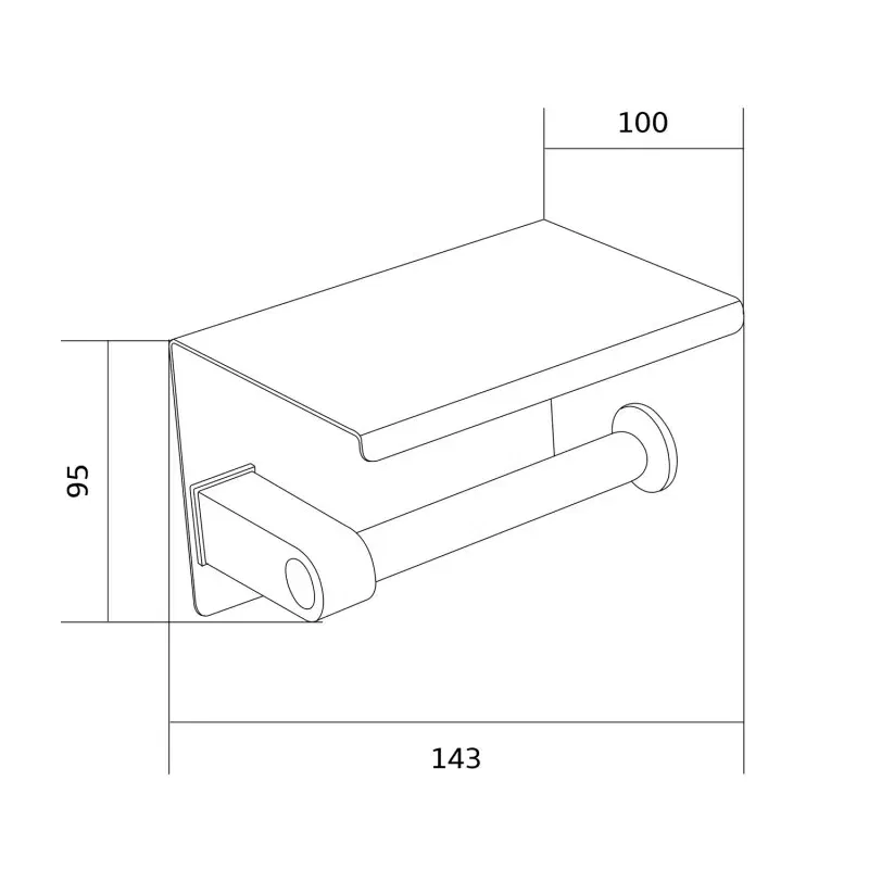 Mexen paper holder with shelf, black - 701197-70