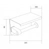 Mexen X paper holder with shelf, black - 701197-70