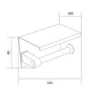 Mexen X paper holder with shelf, black - 701197-70